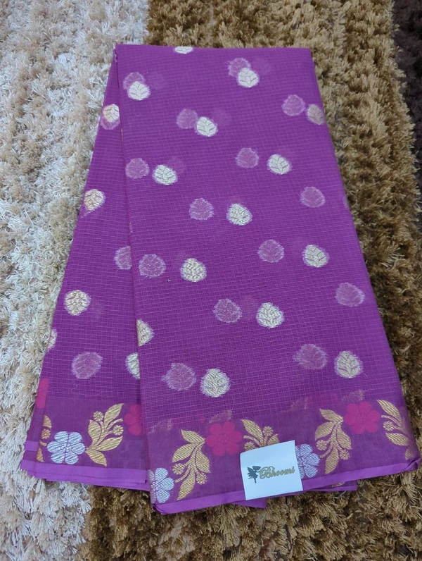 Pure Cotton Kota Weaving  - Purple