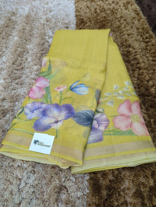 Pure Silk Kota Digital  - Gold