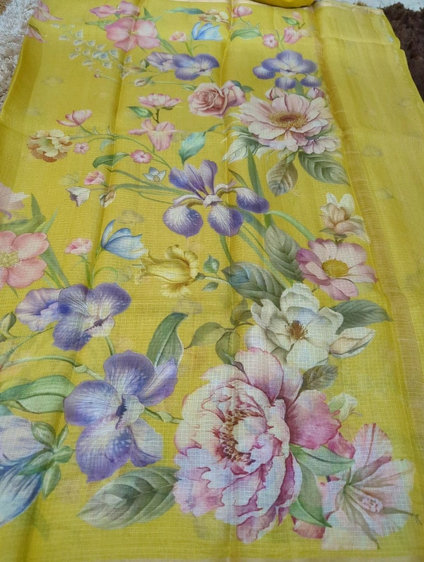 Pure Silk Kota Digital  - Gold