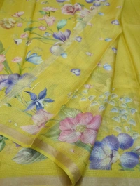 Pure Silk Kota Digital  - Gold