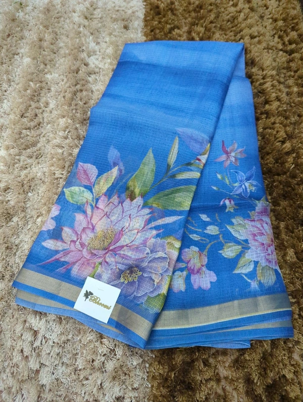 Pure Silk Kota Digital  - Blue 2