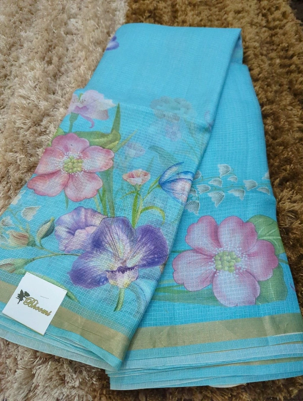 Pure Silk Kota Digital  - sky blue 1