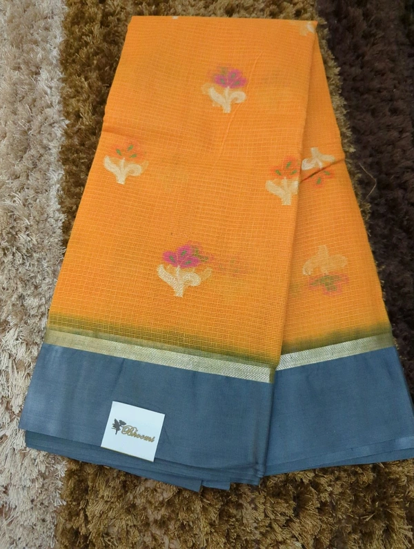 Pure Cotton Kota Weaving  - orange