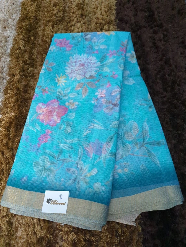 Pure Cotton Kota Digital  - sky blue 9