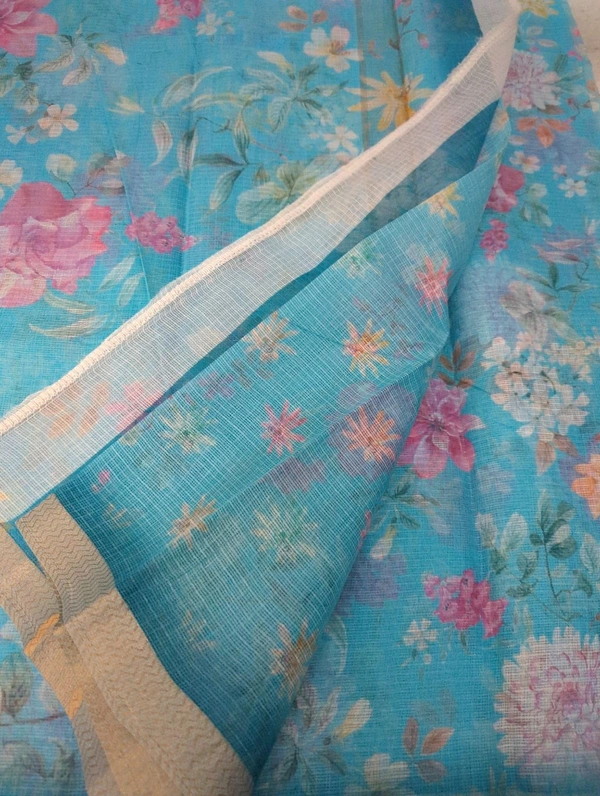 Pure Cotton Kota Digital  - sky blue 9