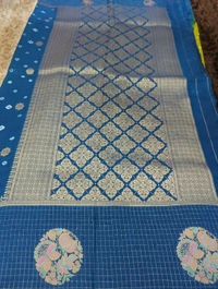 Pure Beheras Tissues Weaving  - Yellow and blue