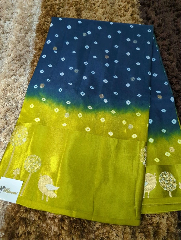 Pure Tusser RAW Mango  - blue