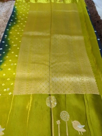 Pure Tusser RAW Mango  - blue