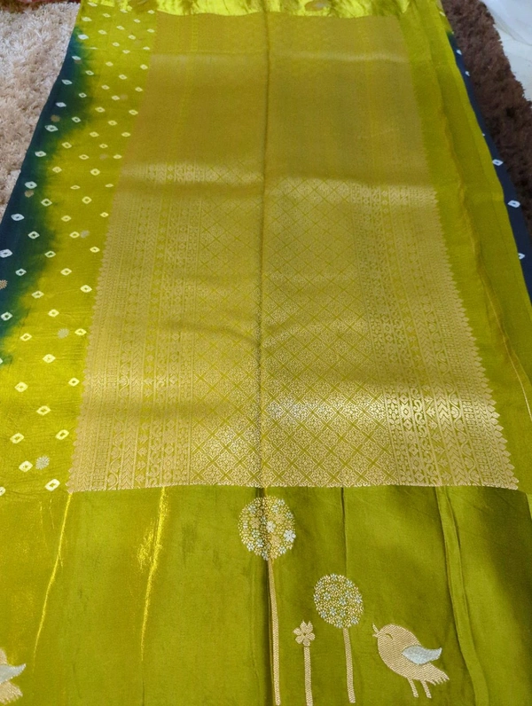 Pure Tusser RAW Mango  - blue