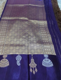 Pure Tusser Raw Mango  - Pigment Indigo