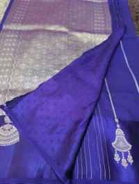 Pure Tusser Raw Mango  - Pigment Indigo