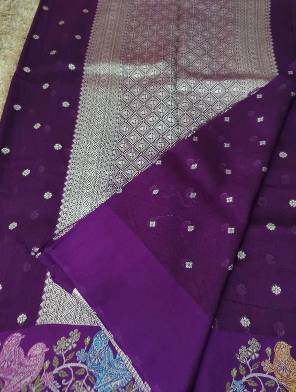 Pure Tusser Georgette  - Pigment Indigo