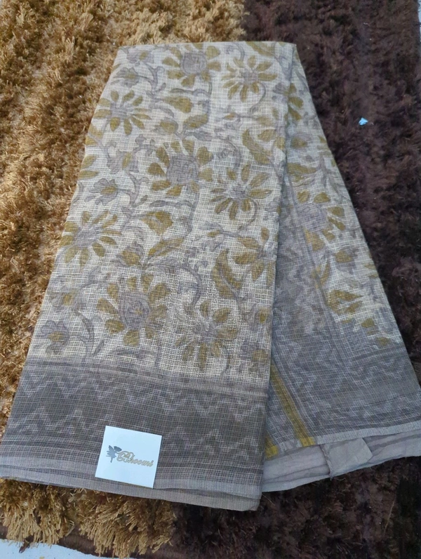 Pure Cotton Kota Bagru Print  - Gray