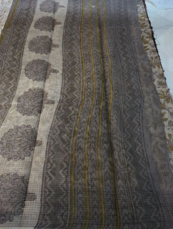 Pure Cotton Kota Bagru Print  - Gray