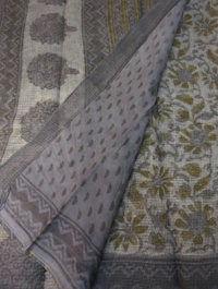 Pure Cotton Kota Bagru Print  - Gray