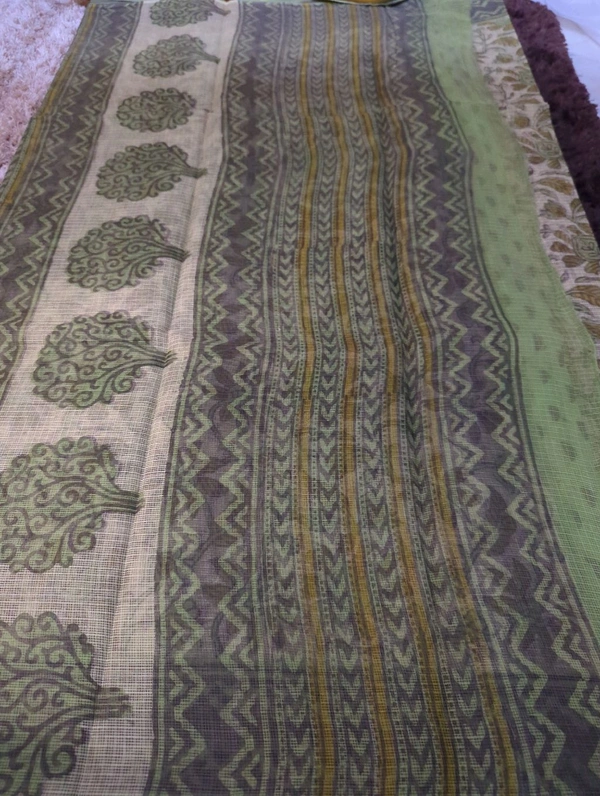 Pure Cotton Kota Bagru Print  - Mint Green