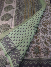 Pure Cotton Kota Bagru Print  - Mint Green