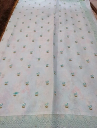 Designer Kota Embroidery  - Jungle Mist