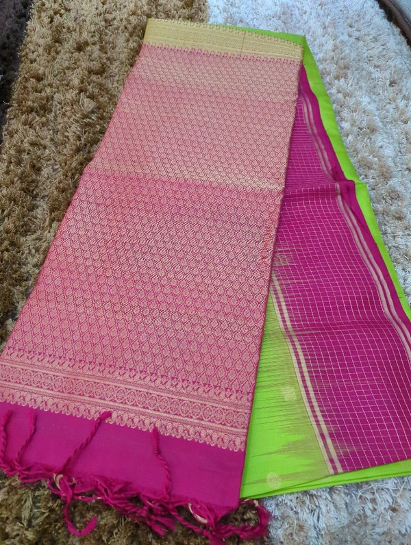 Pure Handloom Soft Silk  - Green