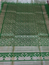 Pure Handloom Venkatagiri Pattu - Jungle Mist