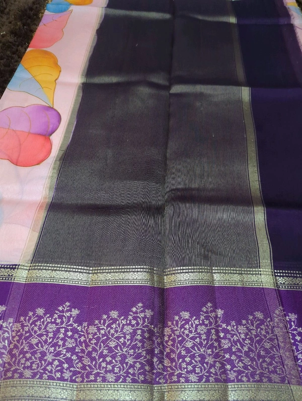 Pure Tussar Raw Mongo  - Purple