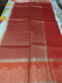 Pure Tussar Raw Mongo  - orange