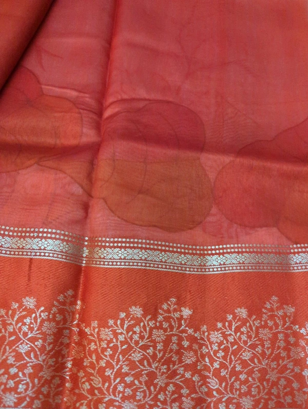 Pure Tussar Raw Mongo  - orange