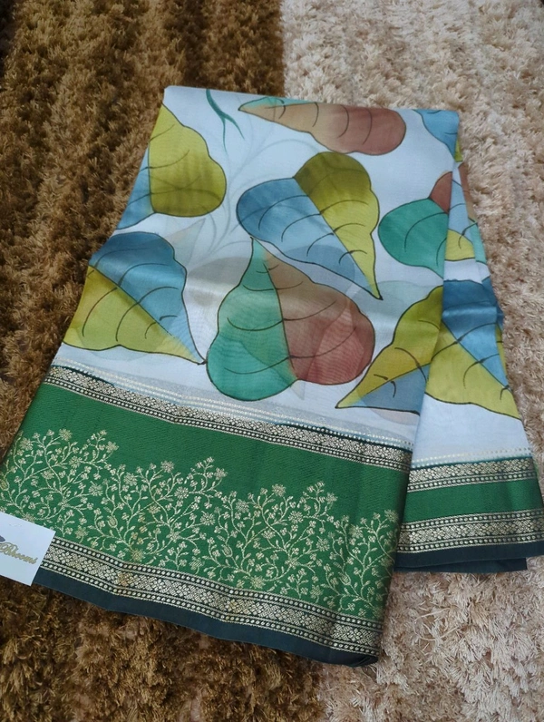 Pure Tussar Raw Mongo  - green