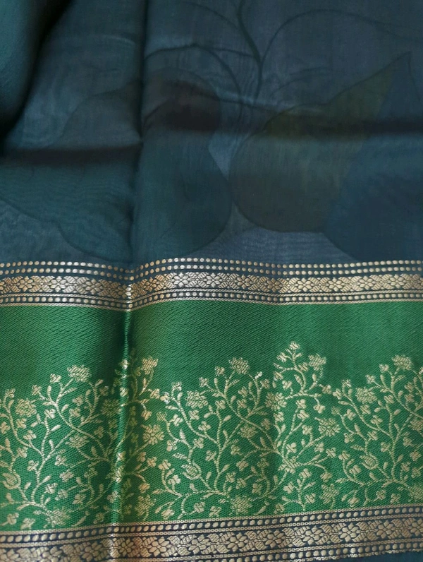 Pure Tussar Raw Mongo  - green