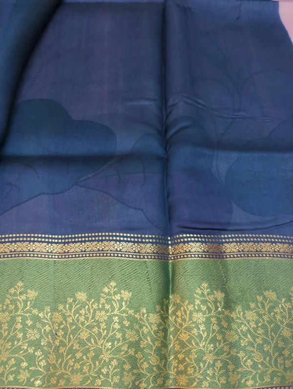 Pure Tussar Raw Mongo  - Teal