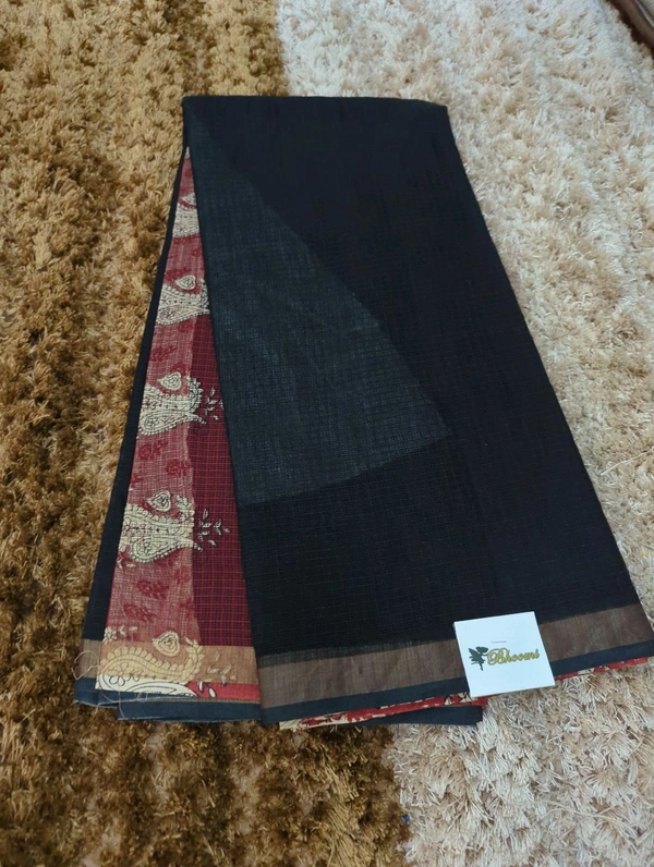 Pure Cotton Kota Black Print - Black