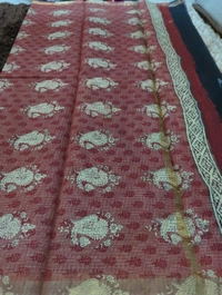 Pure Cotton Kota Black Print - Black