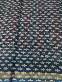 Pure Cotton Kota Black Print  - Blue 1