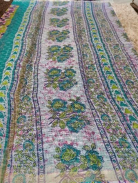 Pure Cotton Kota Black Print  - Teal 3