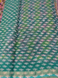 Pure Cotton Kota Black Print  - Teal 3