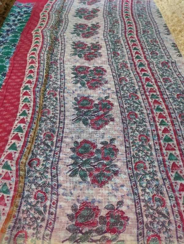 Pure Cotton Kota Black Print  - pink 4