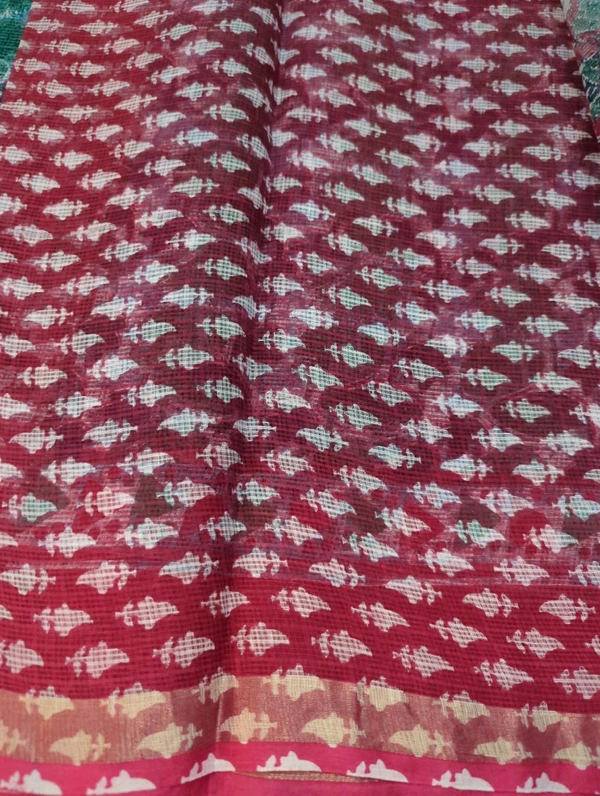 Pure Cotton Kota Black Print  - pink 4