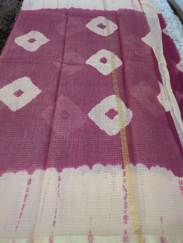 Pure Cotton Kota Black Print  - Maroon 1