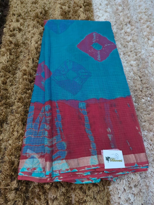 Pure Cotton Kota Black Print  - sky blue 7