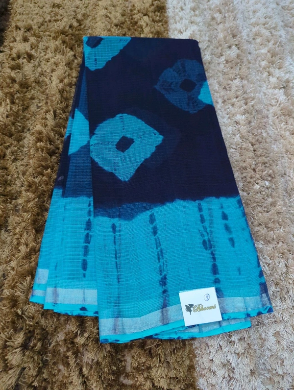 Pure Cotton Kota Black Print  - Navy Blue 8