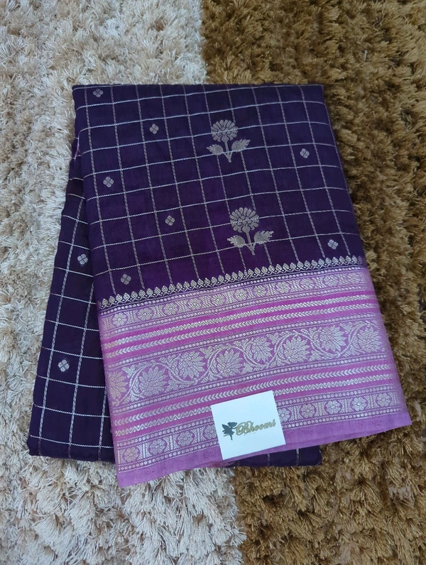 Raw Mango Checks  - Pigment Indigo