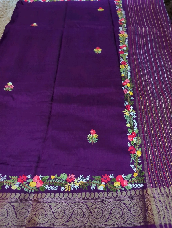 Dola Hand Work - Purple