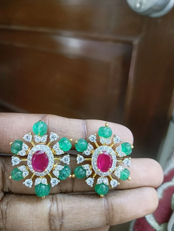 Diamond Copy Studs - Red, HD