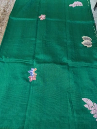 Pure Hand Loom Mangalagiri  With Designer Blouse - Pine Green 18