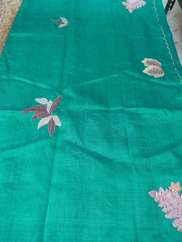 Pure Hand Loom Mangalagiri  With Designer Blouse - Eastern Blue 21