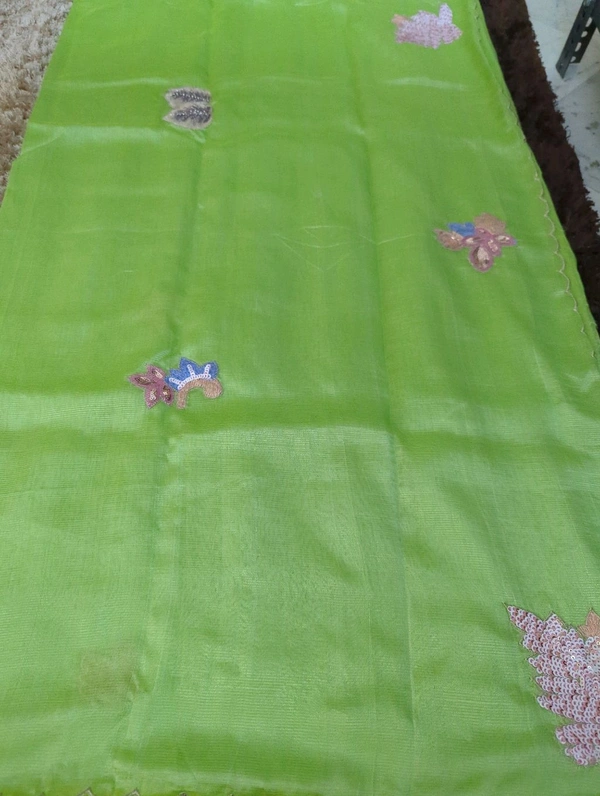 Pure Hand Loom Mangalagiri  With Designer Blouse - Snowy Mint 23