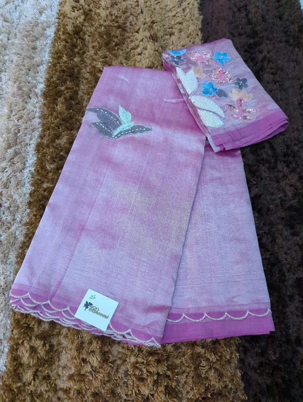 Pure Hand Loom Mangalagiri  With Designer Blouse - Puce 26