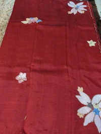 Pure Hand Loom Mangalagiri  With Designer Blouse - Maroon 27