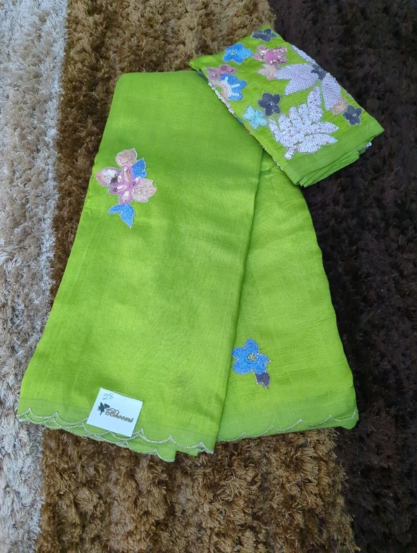 Pure Hand Loom Mangalagiri  With Designer Blouse - Green 28