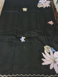 Pure Hand Loom Mangalagiri  With Designer Blouse - Black 29